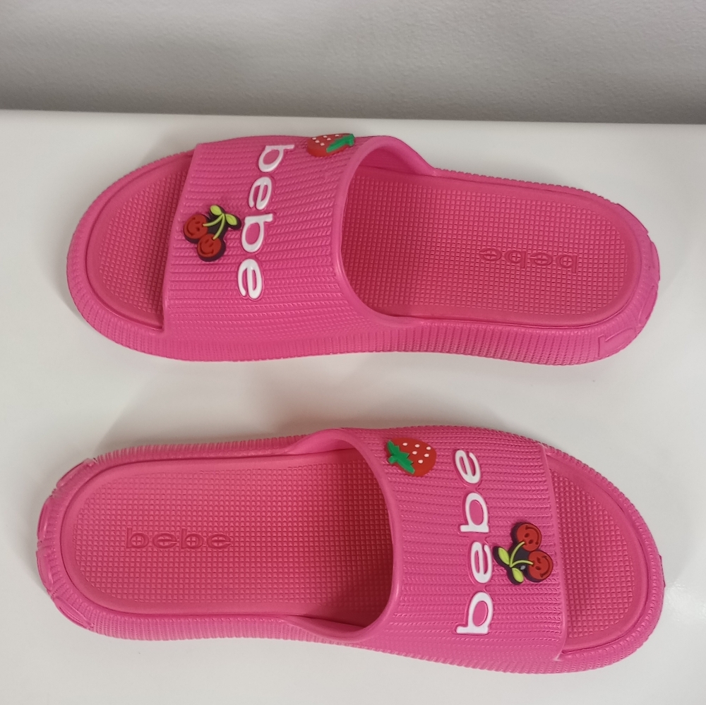 Slippers. BeBe. Pink. Berry Decals. Size 9. NWOT. - Picture 2 of 4